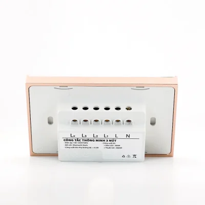Công tắc cảm ứng thông minh BLE 3 nút Chữ nhật 12