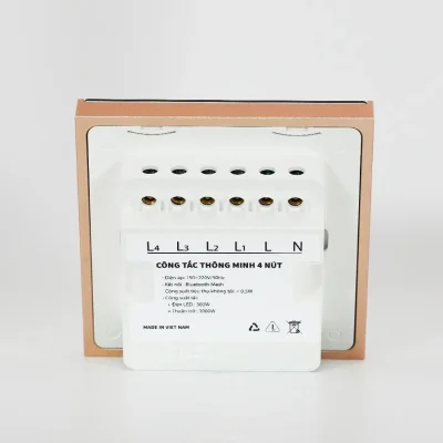 Công tắc cảm ứng thông minh BLE 4 nút Vuông